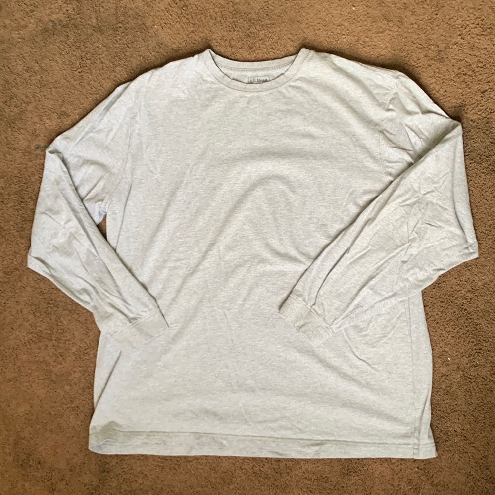 L.L. Bean XL tall long sleeve light grey tee shirt